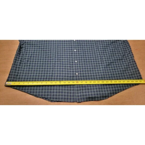Brooks Brothers Checkered Button Down Shirt Size 3XL Mens Green & Blue - Picture 9 of 10